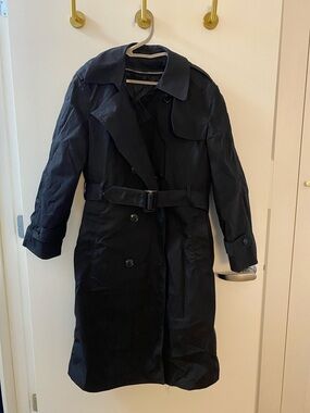 Classic Navy Trench Coat - Belted Overcoat